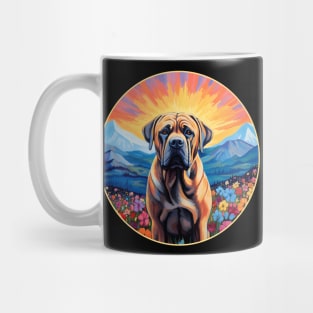 Boerboel Mountain Flower Cute Colorful Puppy Dog Mug